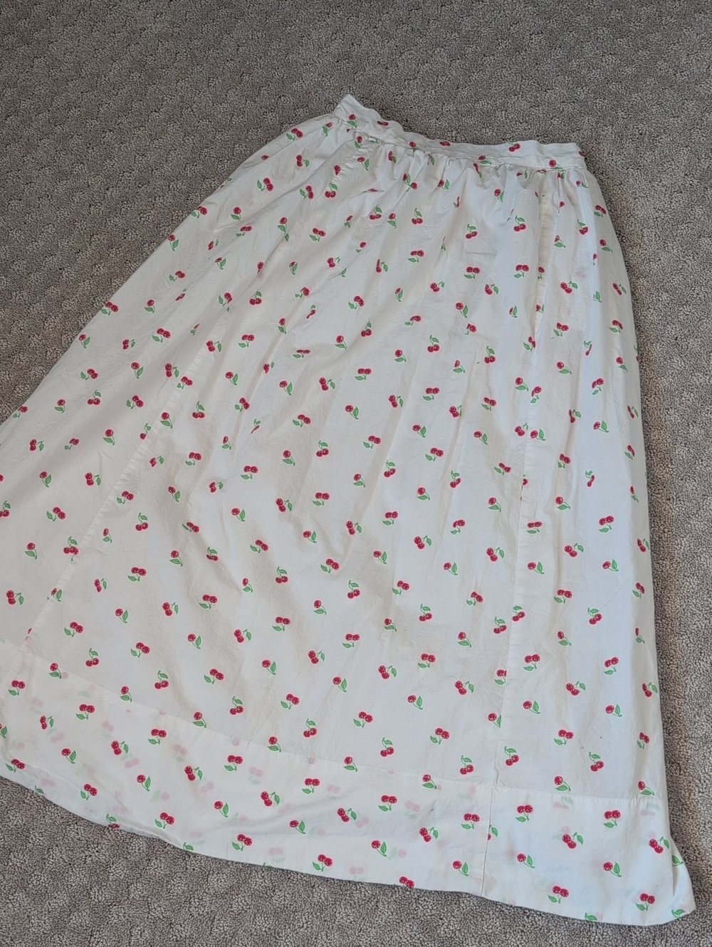 Aerie Cherry Print 100% Cotton Long Midi Maxi Length Skirt - Picture 10 of 12
